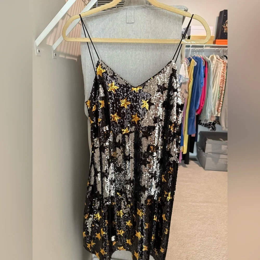 ✨ Sam Edelman Sequin Star Slip Dress | Size 8 | Party / Holiday ✨ - Picture 1 of 2